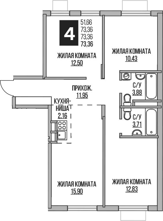 4-комн. Гранель Аникеевский
