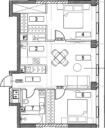 3-комн., 57.91 м², 23/49 этаж, ЖК «Сити Бэй»