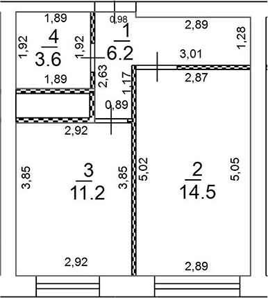 1-комн., 35.5 м², 5/5 этаж, ЖК «Новое Замитино»