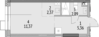 Студия, 21.99 м², 21/21 этаж, ЖК «N'ICE LOFT»