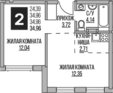 2-комн. Гранель Аникеевский