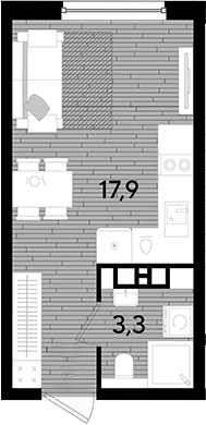 Студия квартира, 21.2 м² в ЖК DОГМА ПАРК — фото 2