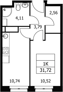 1-комн. Волковская 67