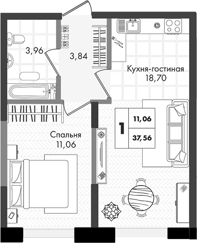 2-комн. Зеленая территория