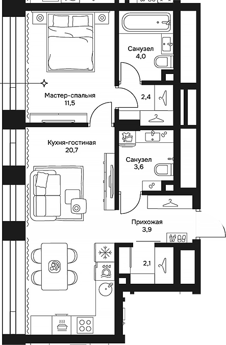 2-комн. Дом 7 Даниловский