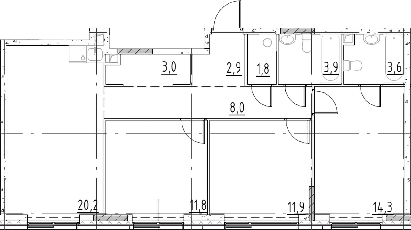 4+ комнаты, 81.4 м², 13/19 этаж, ЖК «Шагал»