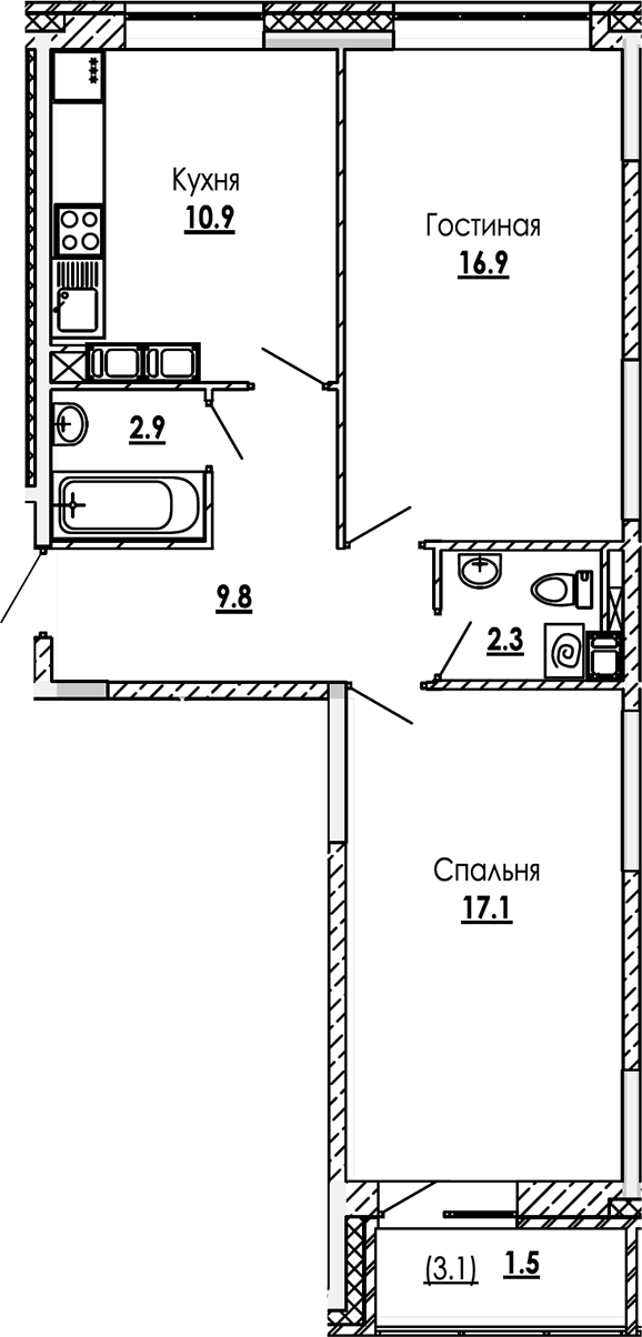 2-комн. Малиново