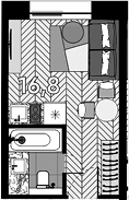 Студия, 16.8 м², 22/23 этаж, ЖК «Зорге, 9»