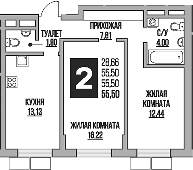 2-комн. Гранель Живописный