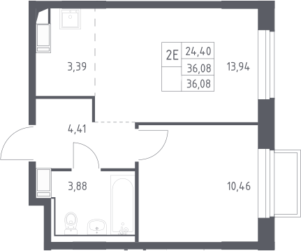 2-комн. Томилино Парк