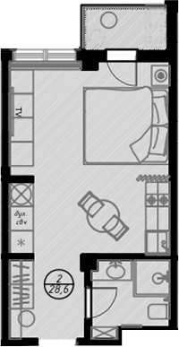 Продается 1-комн. квартира, 26.6 м²