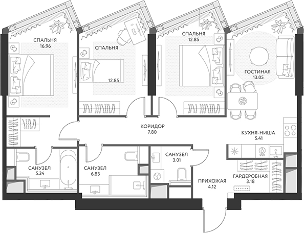 4-комн. ХАЙДАУТ