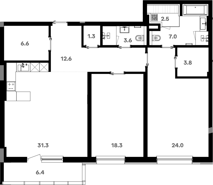Студия, 117.88 м², 13/20 этаж, ЖК «RIVER HOUSE Щелково»