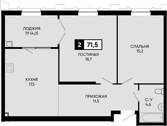 2-комн. Дом у озера Моне