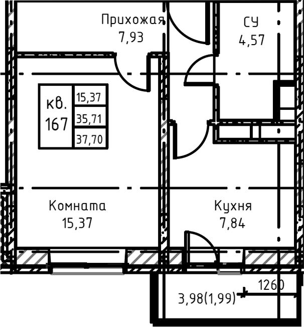 1-комн. Высокий Берег