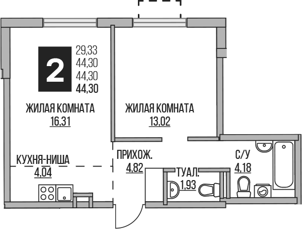 2-комн. Гранель Аникеевский