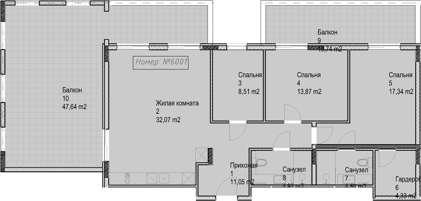 3-комн. квартира, 96.7 м² в ЖК Гостиничный комплекс Николай 1 — фото 2