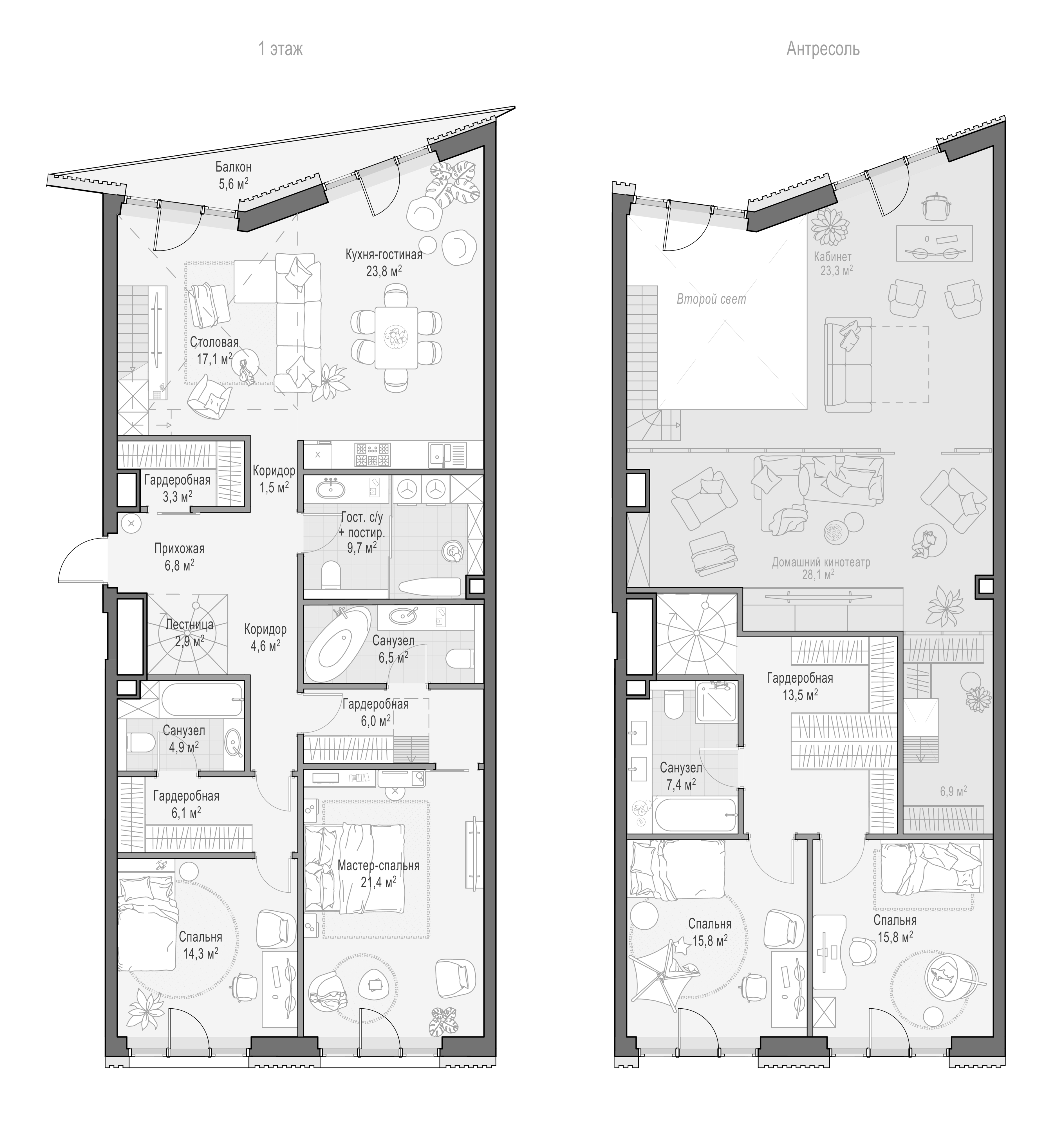 4+ комнаты, 178.92 м², 3/11 этаж, ЖК «Квартал Тишинский бульвар»
