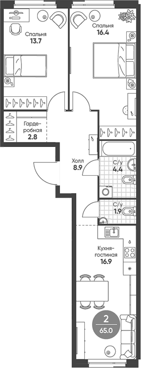 3-комн. Шагал
