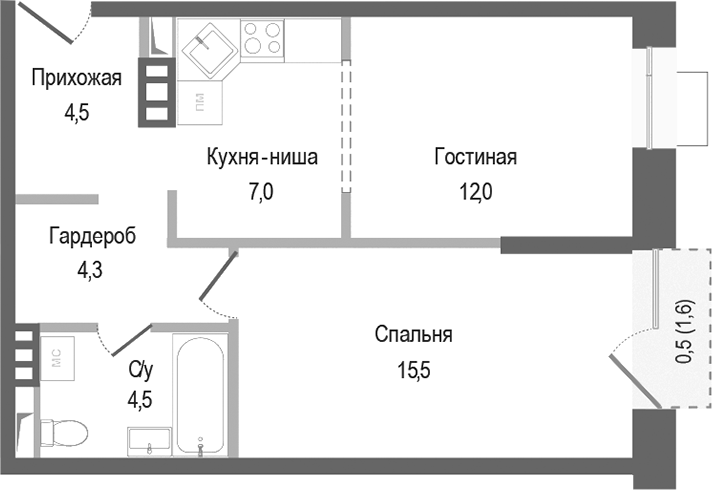 2-комн. Киноквартал