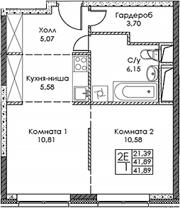 2-комн. ЭВОПАРК Сокольники