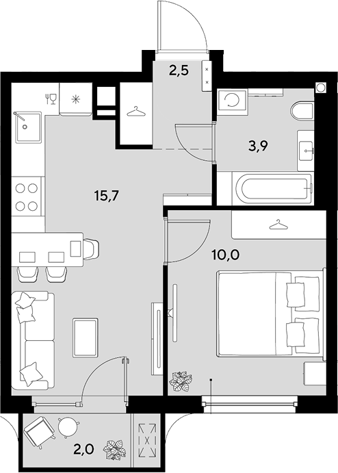 Продается 1-комн. квартира, 33.5 м²