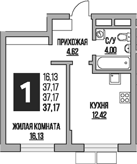 1-комн. Гранель Живописный