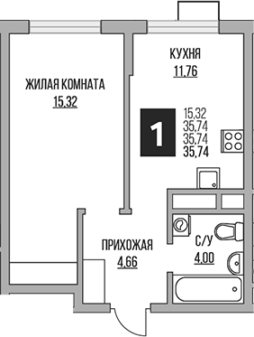1-комн. Гранель Алексеевская роща