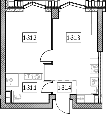 2-комн., 40.4 м², 4/57 этаж, ЖК «Айс Тауэрс»