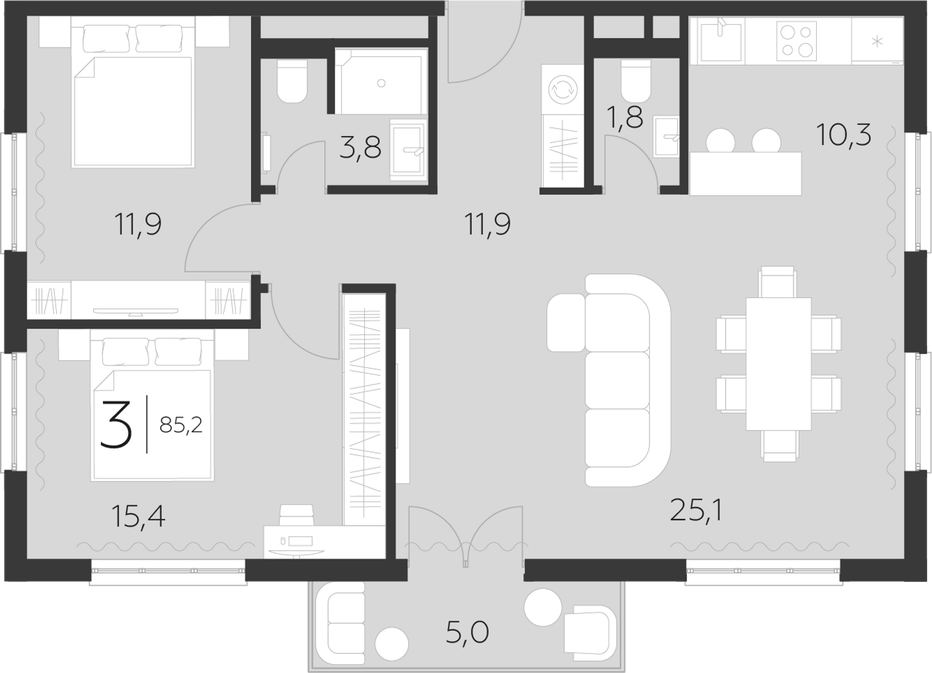 2-комн. LeePrime Residences Polyana Sochi