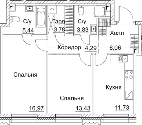 2-комн. СЕЗАР СИТИ