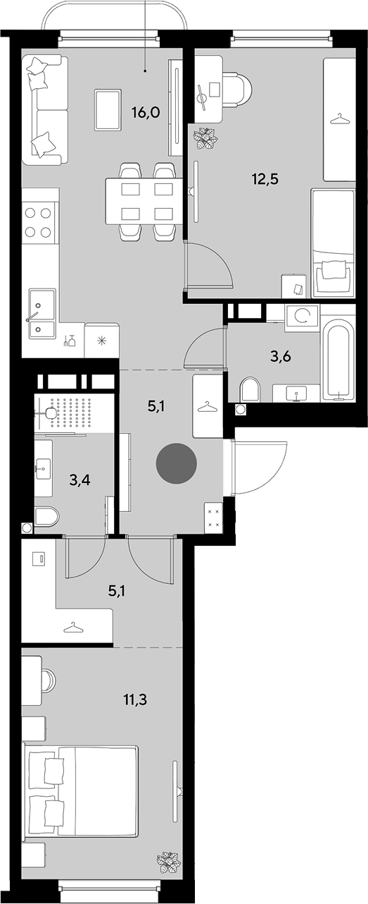 Продается 3-комн. квартира, 57 м²