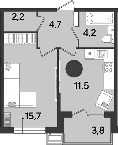 1-комн. квартира, 38.3 м² в ЖК Парк Победы — фото 2