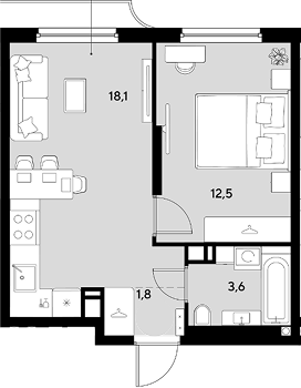 Продается 1-комн. квартира, 36 м²