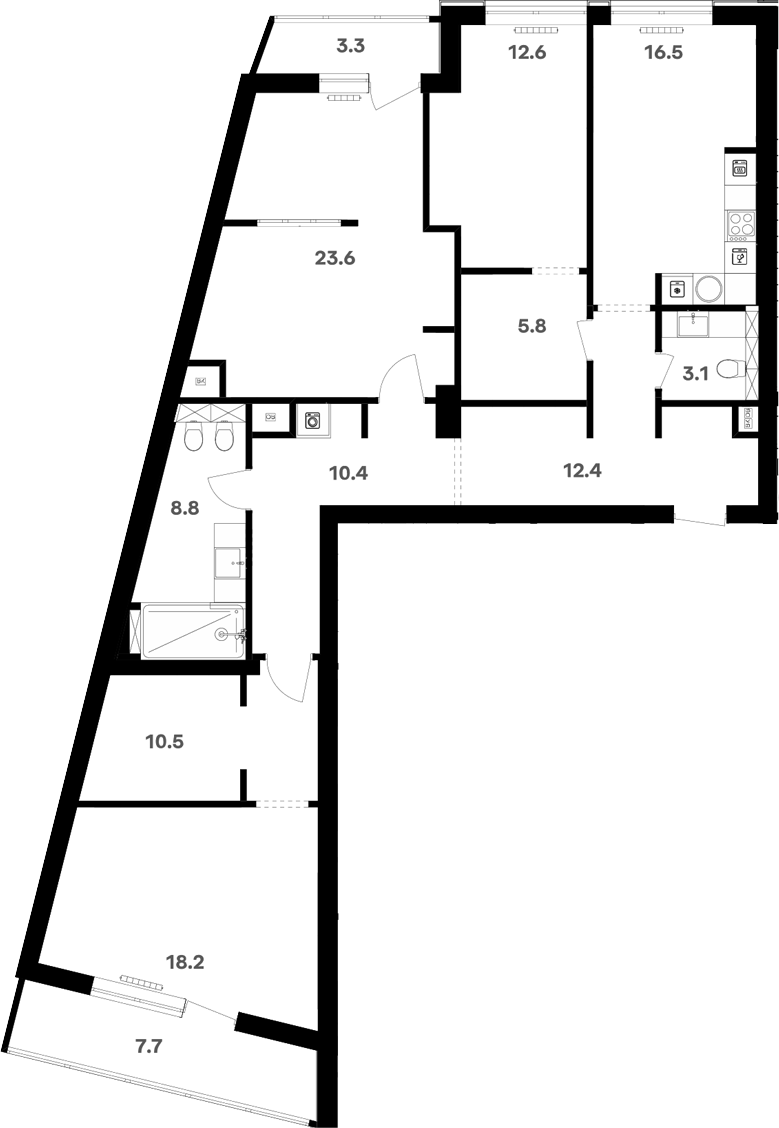 Студия, 125.3 м², 8/20 этаж, ЖК «RIVER HOUSE Щелково»