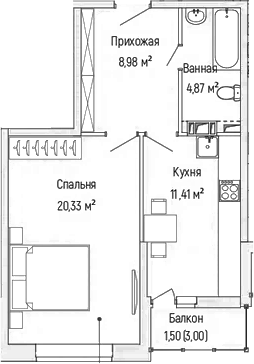 1-комн. Рига Хиллс