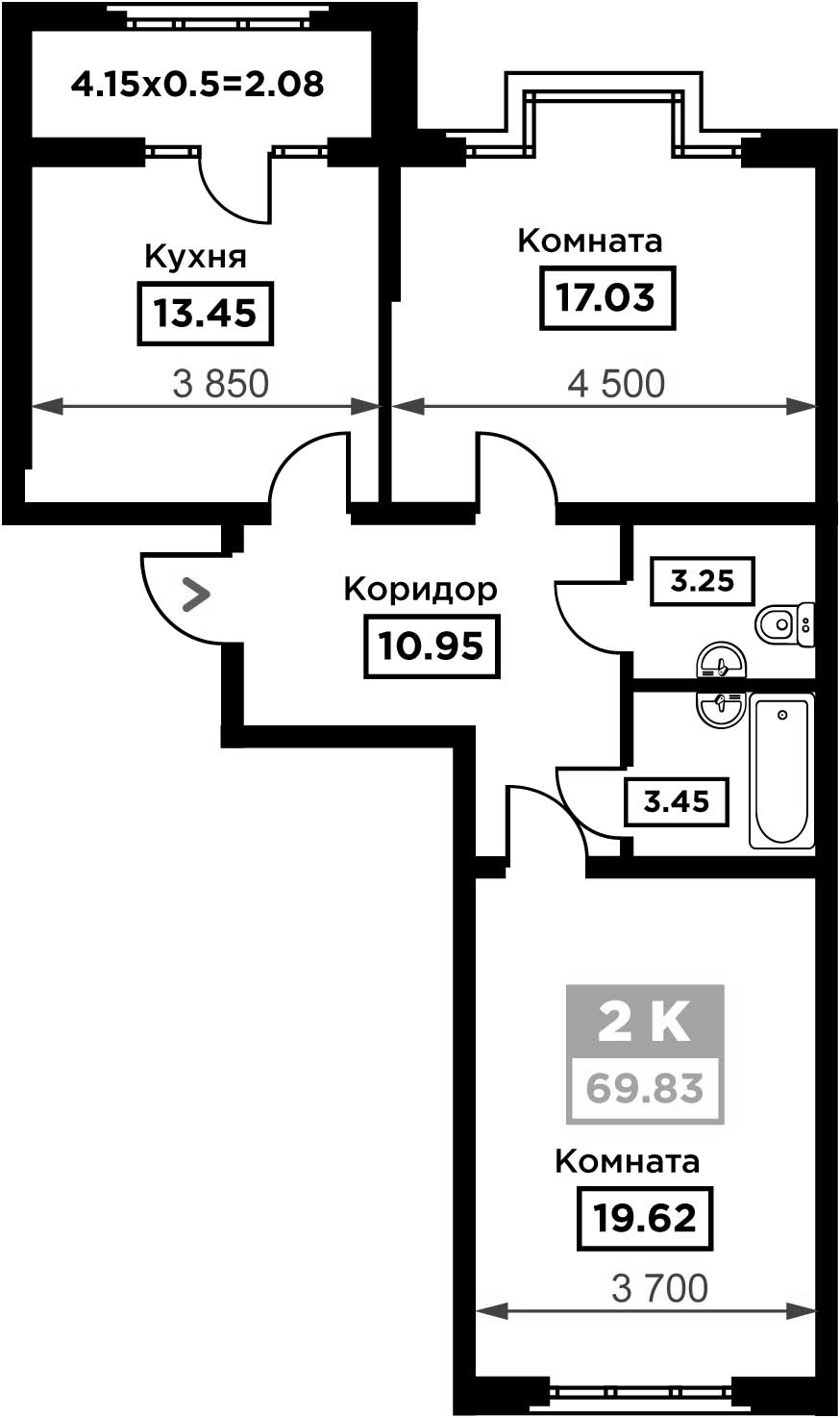 2-комн. Сердце
