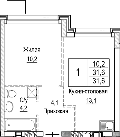 2-комн. Лесная Отрада