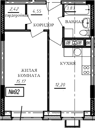 1-комн., 38.2 м², 4/16 этаж, ЖК «Краснофлотский»