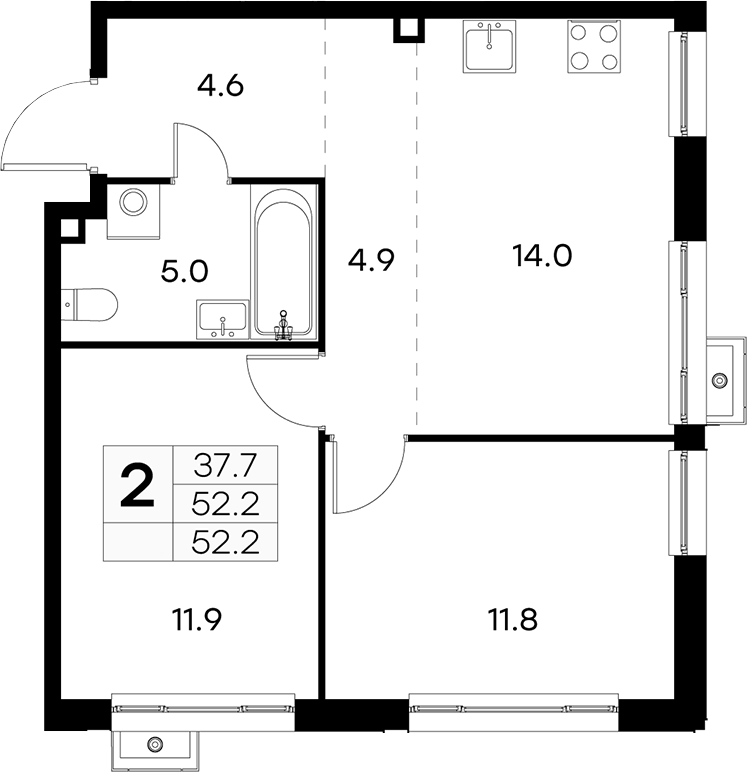 2-комн. Куркино 15