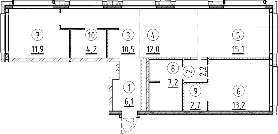 2-комн., 85.1 м², 5/9 этаж, ЖК «Дом А»