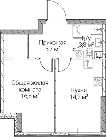 1-комн. СЕЗАР СИЛИКА