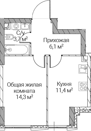 1-комн. СЕЗАР СИЛИКА