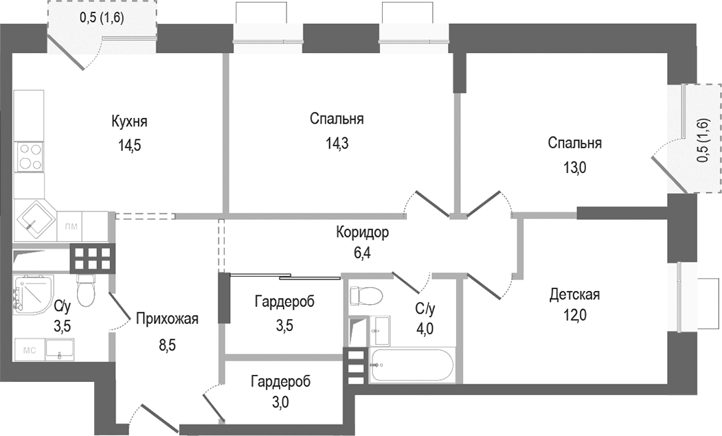 3-комн. Киноквартал