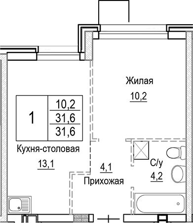 2-комн. Лесная Отрада