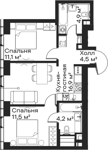 3-комн. Сити Бэй
