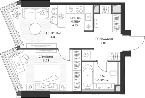 2-комн. ХАЙДАУТ