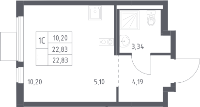 Студия, 22.83 м², 8/11 этаж, ЖК «Горки Парк»