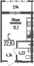 Студия квартира, 20.86 м² в ЖК Кумир — фото 2