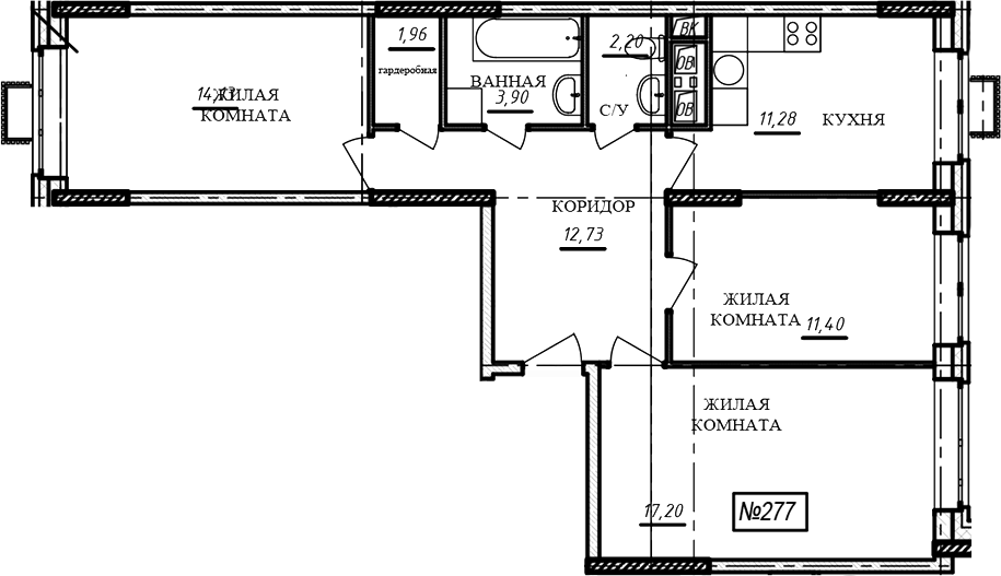 3-комн. Краснофлотский